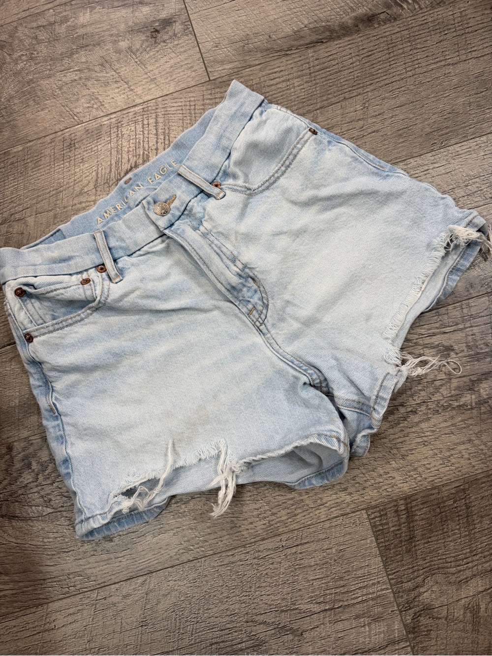 American Eagle Outfitters Light Blue Distressed Denim Cutoff Shorts